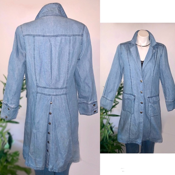 v i n t a g e :: Oversized Denim Coat Denim Duster - Picture 3 of 15